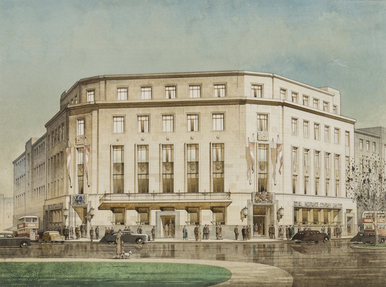 The Royal Insurance Company, Plymouth, suunnittelija Thomas Smith Tait. tekijältä Cyril Farey