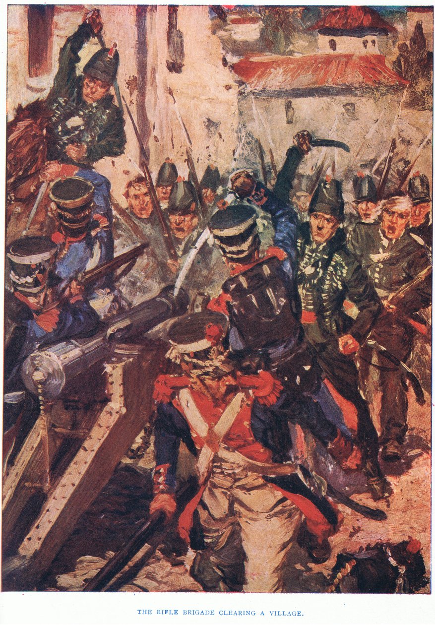Kivääriprikaati raivaamassa kylää, 1915 tekijältä Cyrus Cuneo