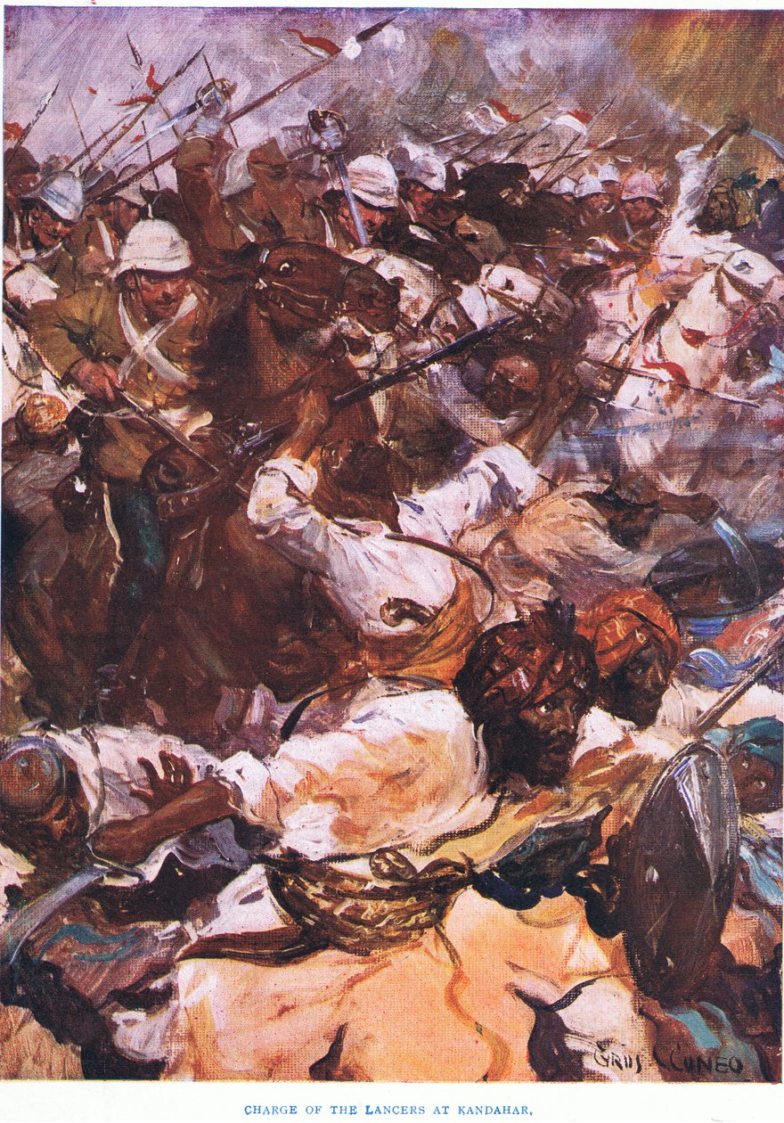 Lancerien hyökkäys Kandaharissa, 1915 tekijältä Cyrus Cuneo