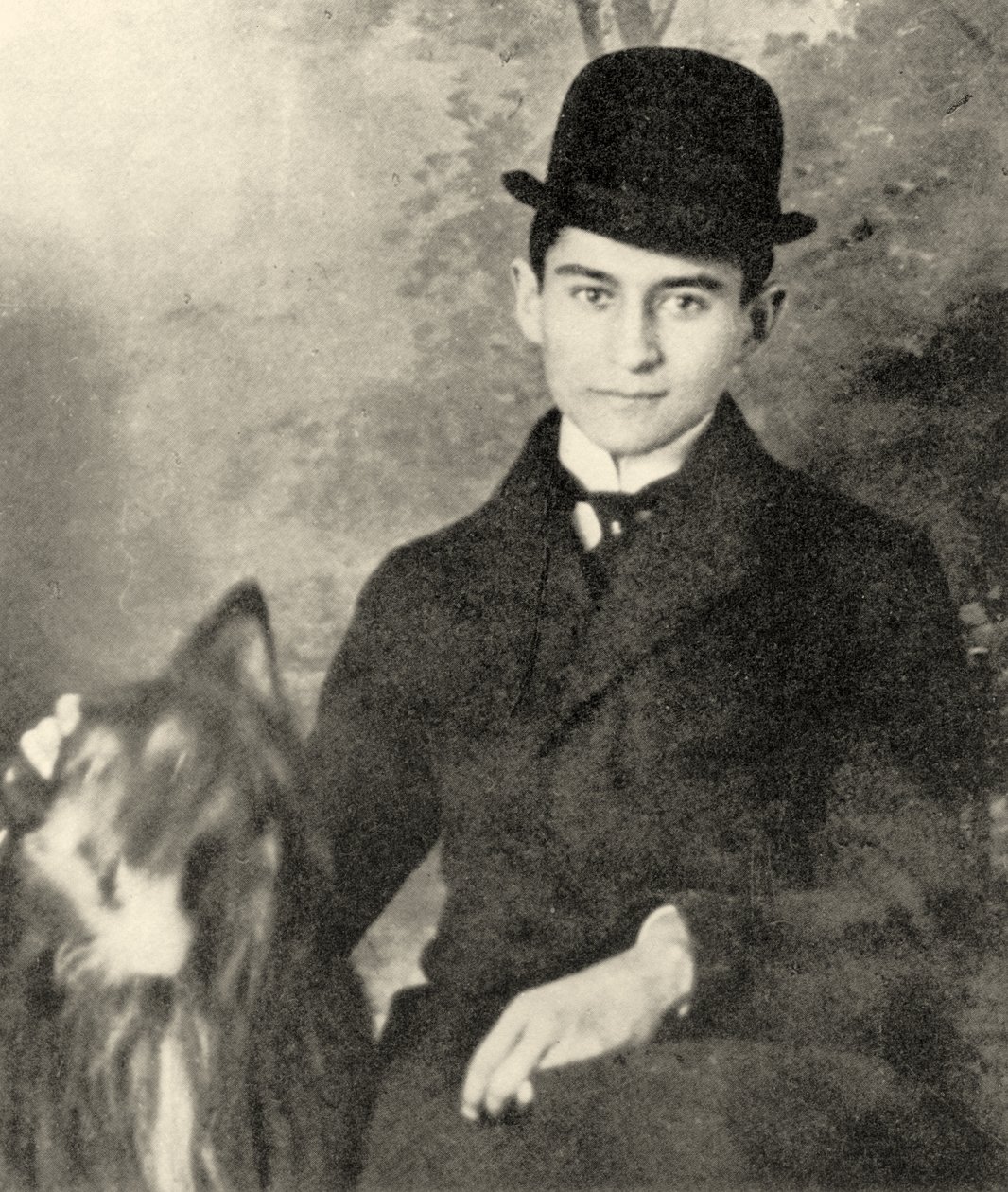Franz Kafka koiransa kanssa, 1910 tekijältä Czech School