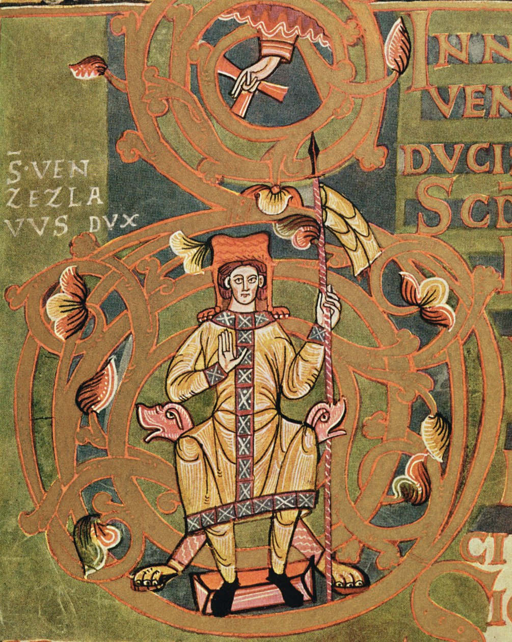 Ms XIV A 13-1 St. Wenceslaus (907-929) Vysehrad Codexista, n. 1085 tekijältä Czech School