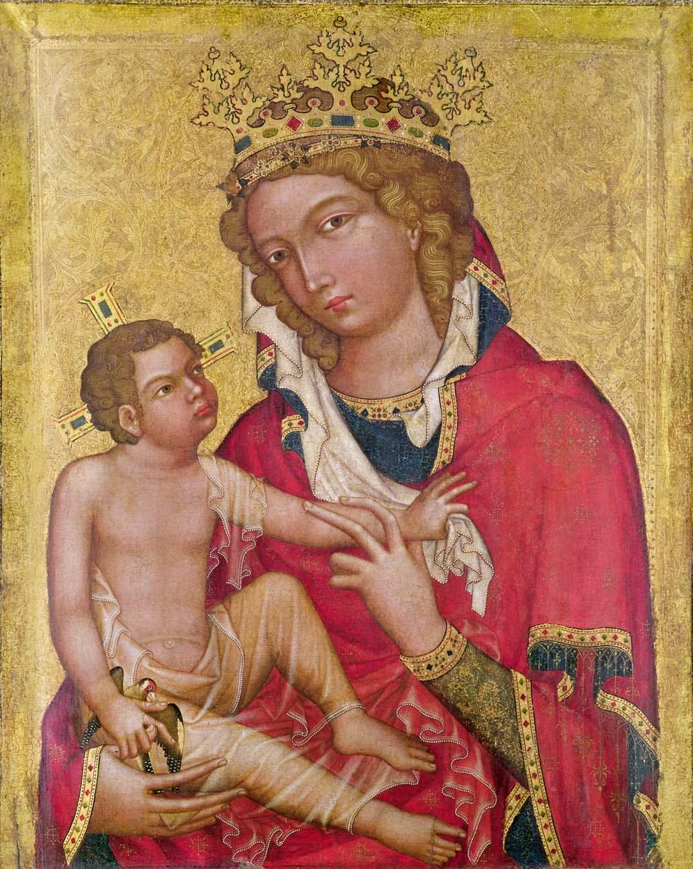 Neitsyt ja lapsi, n. 1350 (paneelissa marouflage ja tempera) tekijältä Czech School