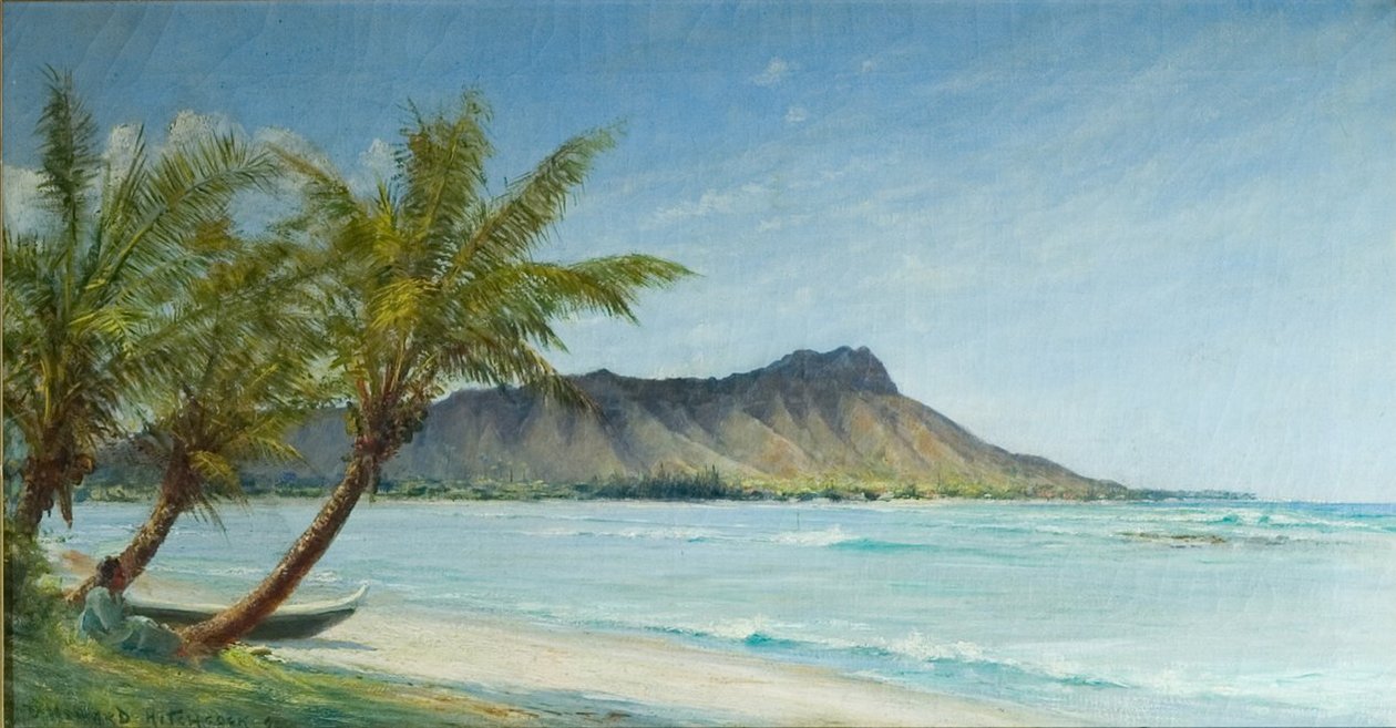 Waikiki Beach auringonvalossa tekijältä D. Howard Hitchcock