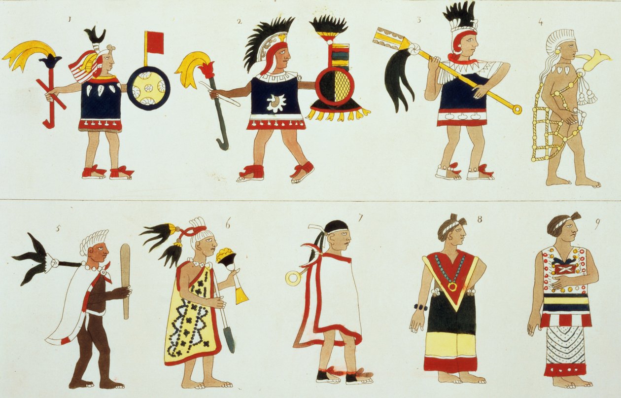 Montezuma II (1466-1520), joka on edustettuna nimettömässä koodeksissa Vatikaanissa tekijältä D.K. Bonatti