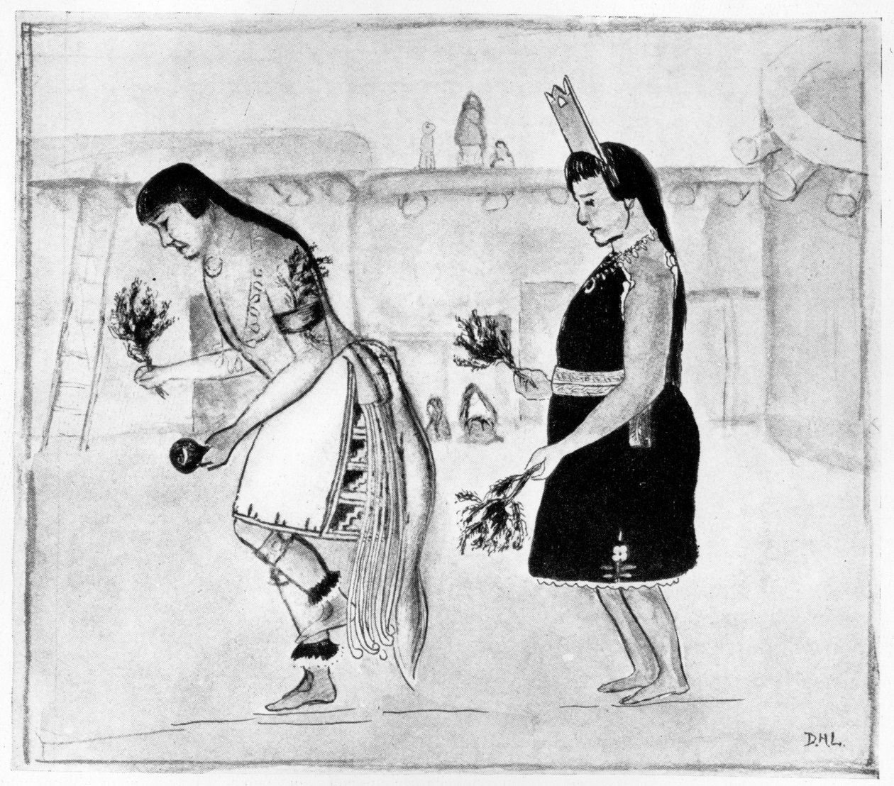 Pueblo Indian Dancers, n. 1925 tekijältä D. H. Lawrence