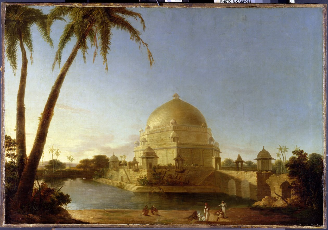 Sher Shahin hauta, Sasaram, Bihar, n. 1790 (öljy kankaalle) tekijältä D. Robert
