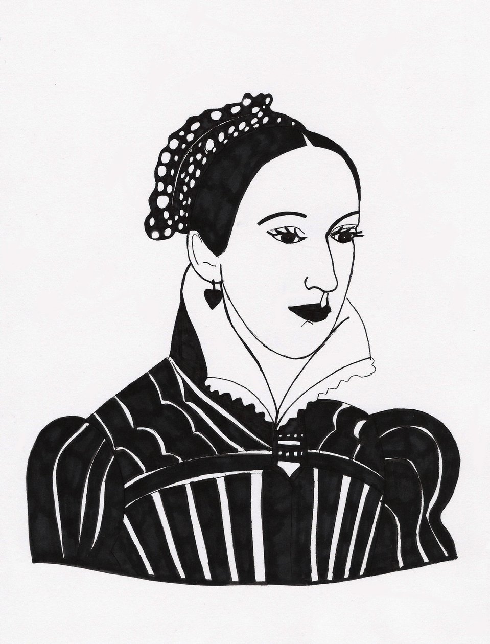 Mary Queen of Scots, 2017 (huopakynä paperille) tekijältä Daisy de Villeneuve