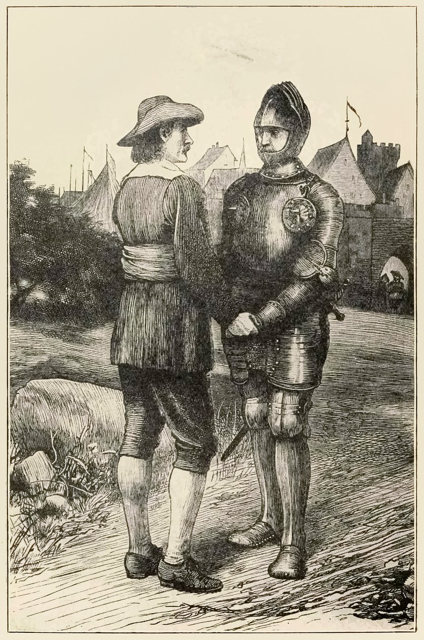 Toiveikas ja kristitty teoksesta The Pilgrims Progress From This World, To That What Is Tule, John Bunyan (1628-1688) kuvitus Thomas Dalziel (1823-1906) Toiveikas Vanityn kaupungista liittyy C:hen tekijältä Dalziel Brothers