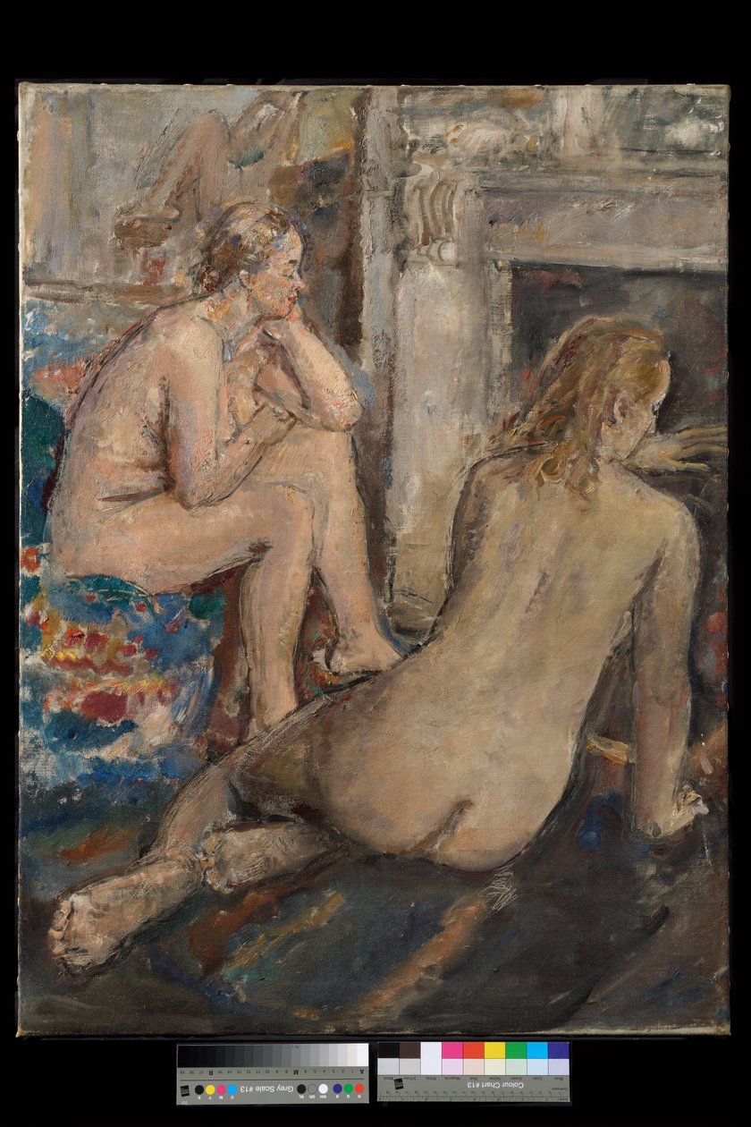 Kaksi mallia lepäämässä, exh. 1939 (öljy kankaalle) tekijältä Dame Ethel Walker