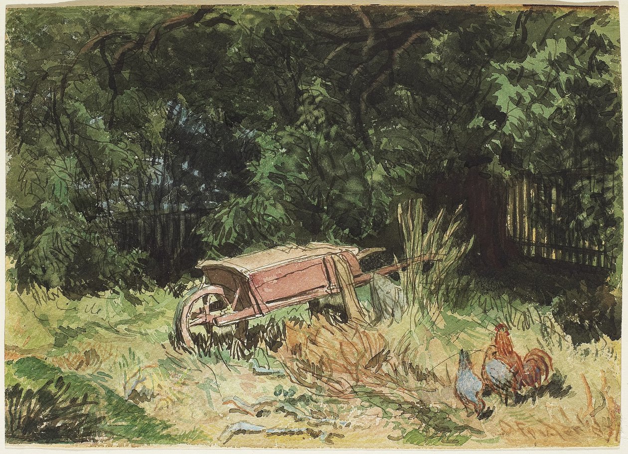 Kottikärryt, 1871 (wc paperilla) tekijältä Daniel Fowler