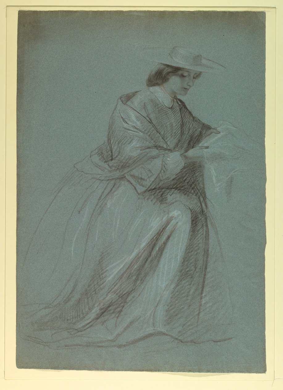 Piirustus, rouva Sheppard Gandy Istuu, 1859 tekijältä Daniel Huntington