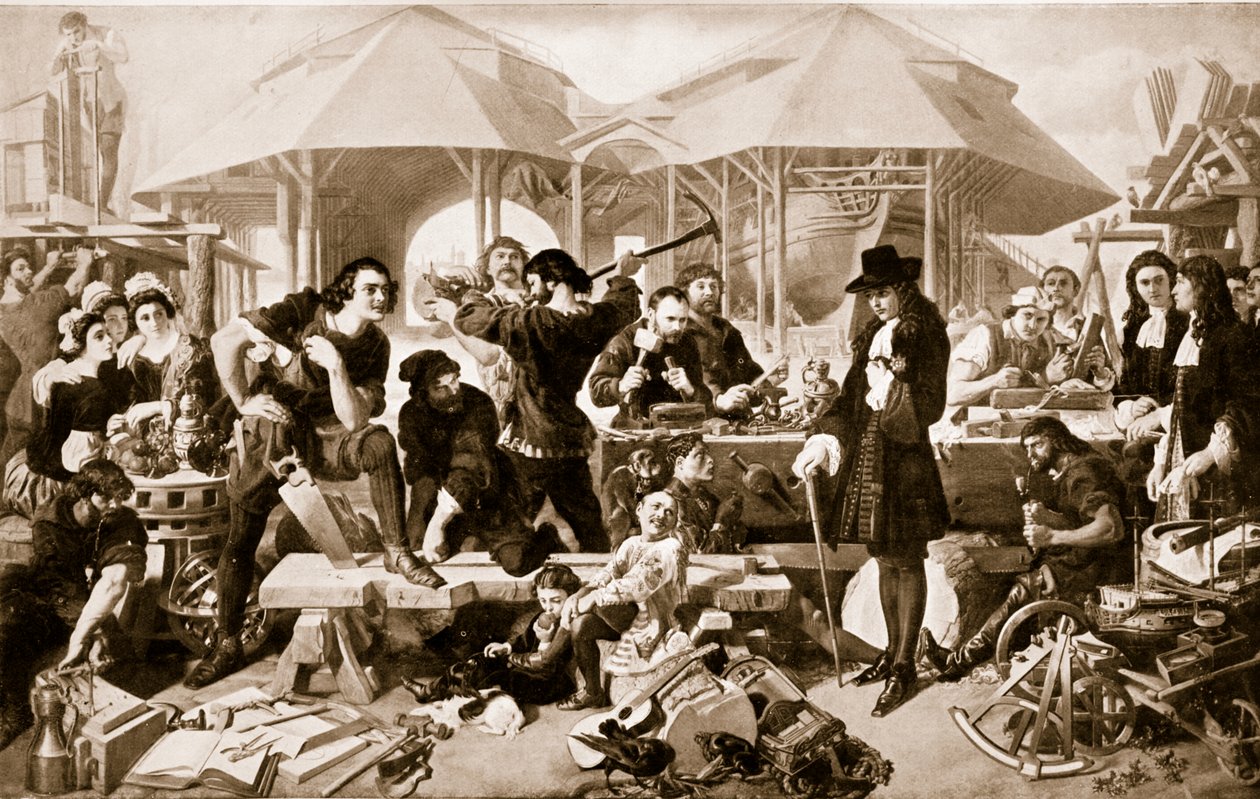 Pietari Suuri Deptfordin telakalla tekijältä Daniel Maclise