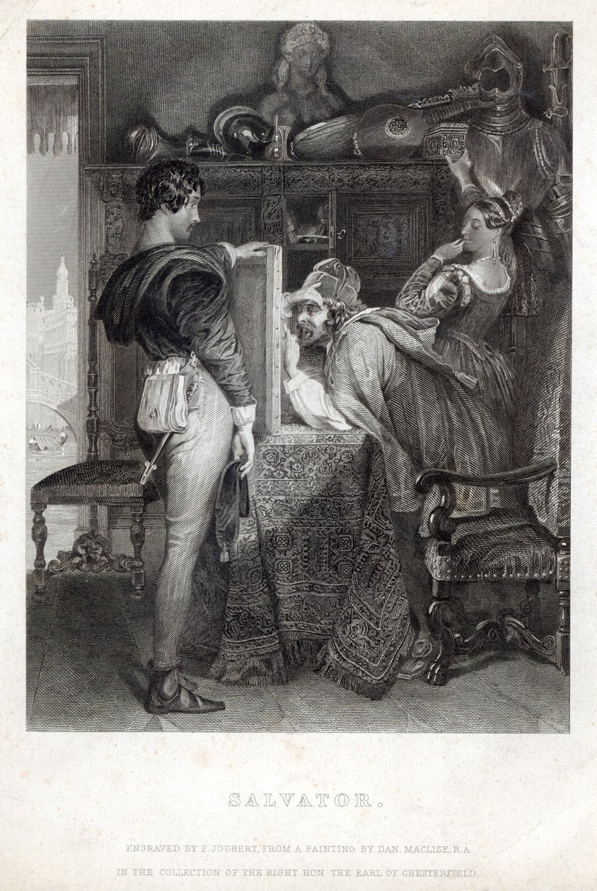Salvator, kaivertaja Ferdinand Jean Joubert (1810-84) tekijältä Daniel Maclise