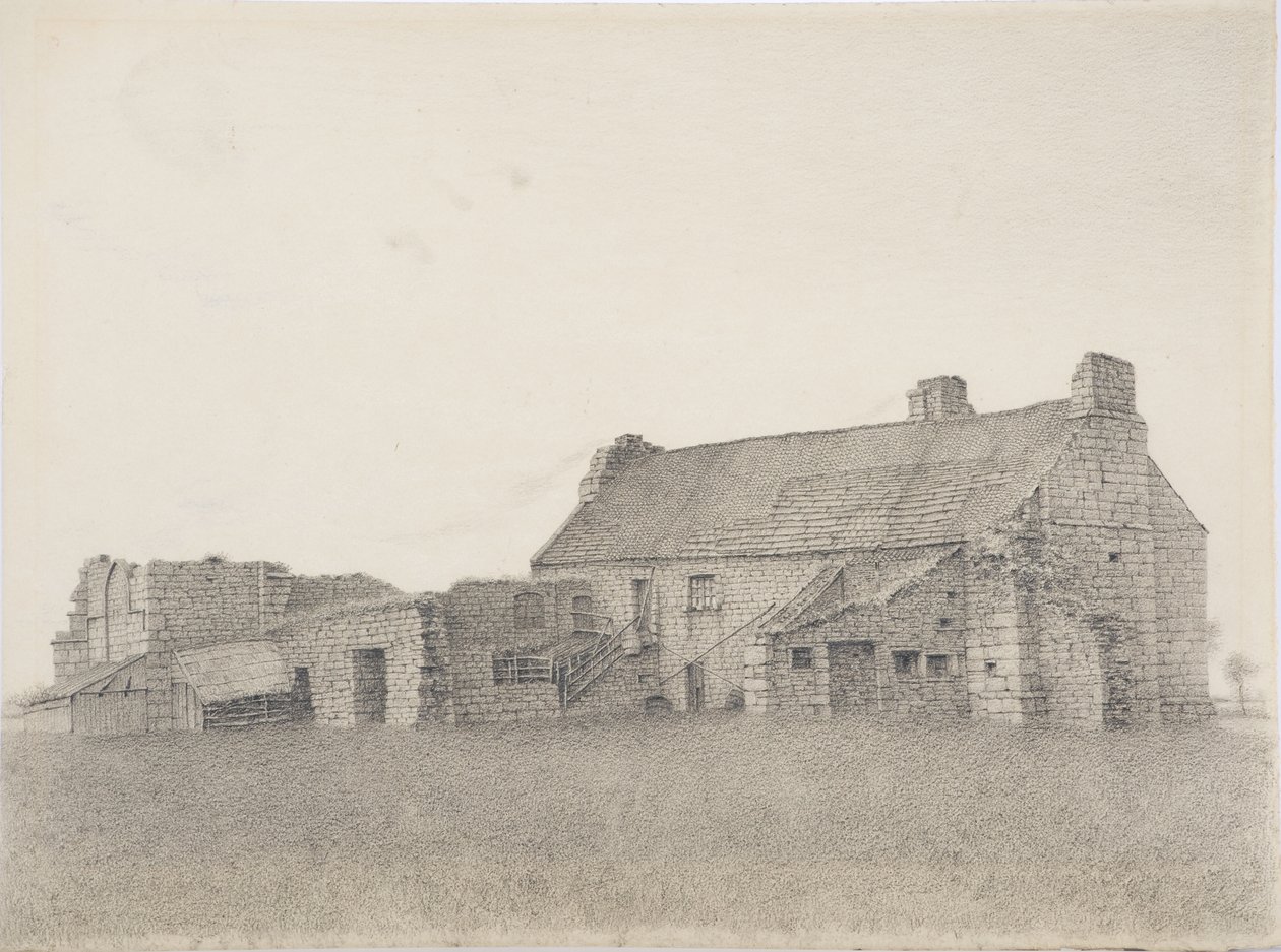Chibburn, lähellä Morpethia, noin 1916 (hiili paperille). tekijältä Daniel Oliver