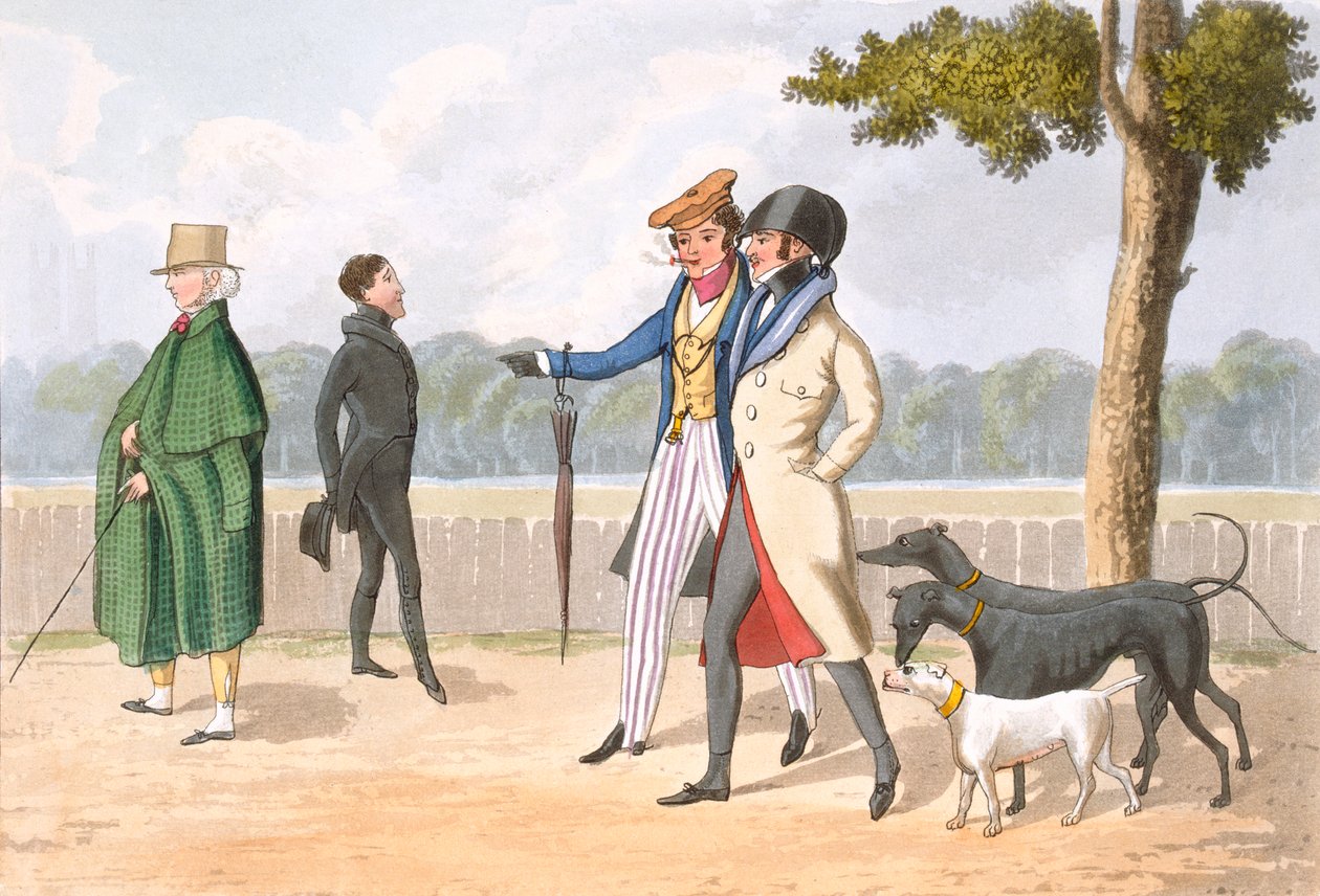 Eksentrisyys, levy 11 julkaisusta "The Necessary Qualifications of a Man of Fashion", julkaistu 1823 (käsinvärinen akvatinta) tekijältä Daniel Thomas Egerton