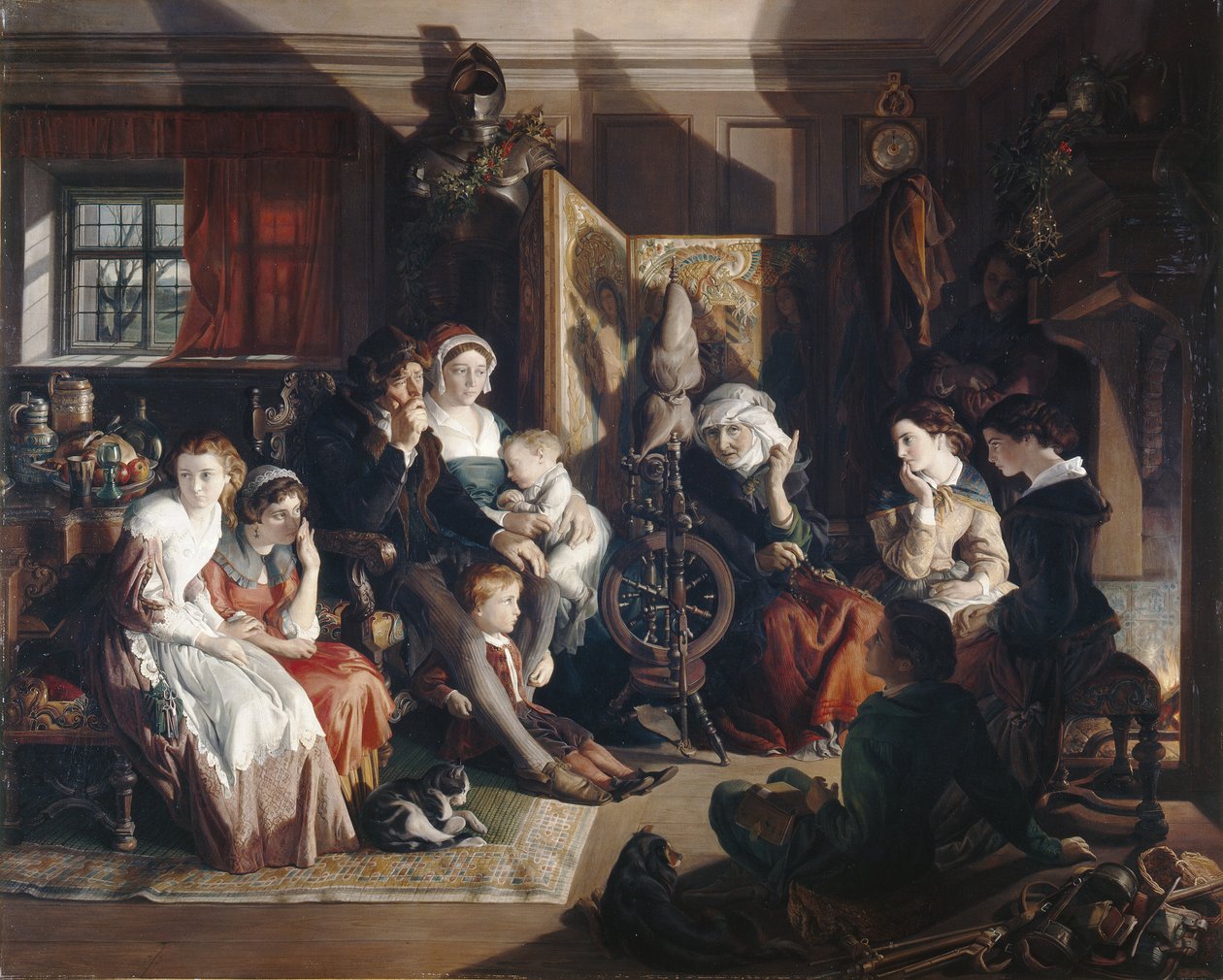 Talviyön tarina, n. 1867 (öljy kankaalle) tekijältä Daniel (1806 70) Maclise