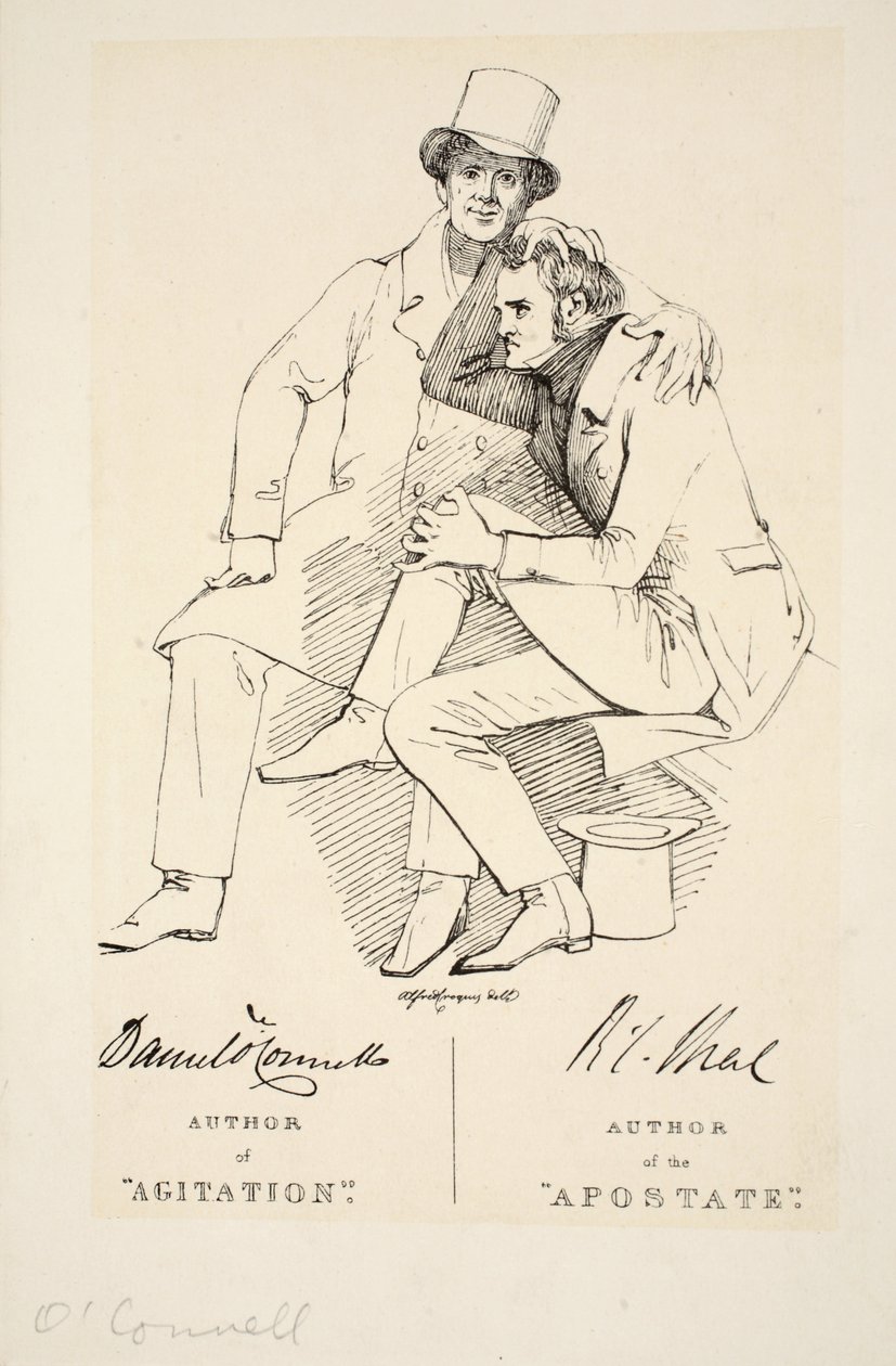 Luopion ja Agitaation kirjoittaja, n. 1833 (kaiverrus) tekijältä Daniel Maclise