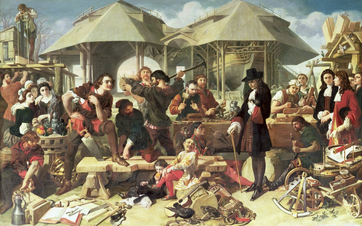 Pietari I, Suuri (1672-1725) Deptfordin telakalla tekijältä Daniel Maclise