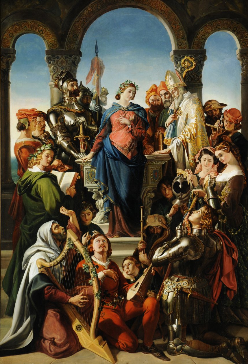 The Spirit of Chivalry, n. 1845 (öljy kankaalle) tekijältä Daniel Maclise