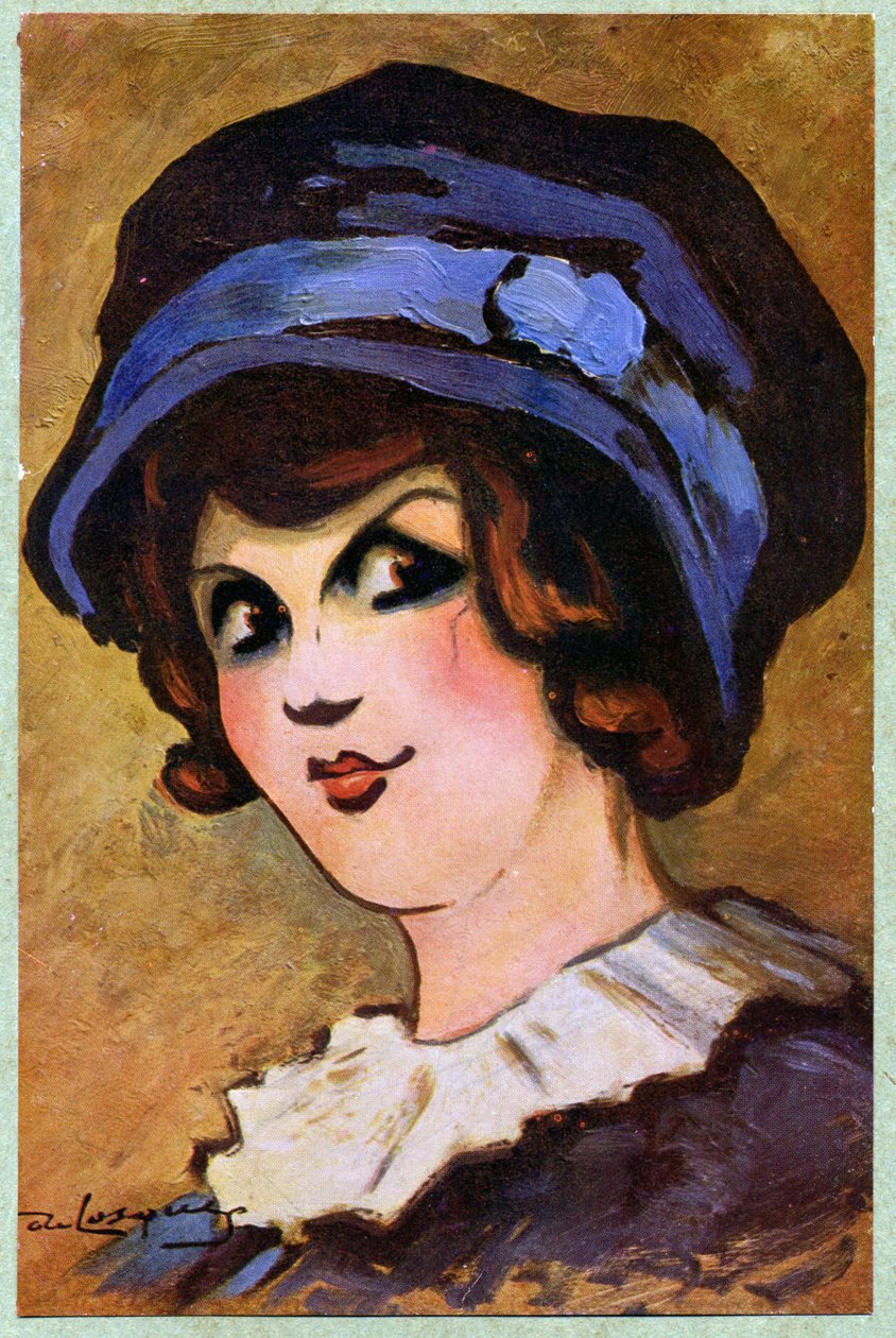 Kirjallisuus. Teatteri. Ranskalainen näyttelijä Eve Lavalliere. Daniel de Losquesin kuvitus: Je Sais Tout (aikakauslehti), Ranska, lokakuu. tekijältä Daniel (1880 1915) de Losques