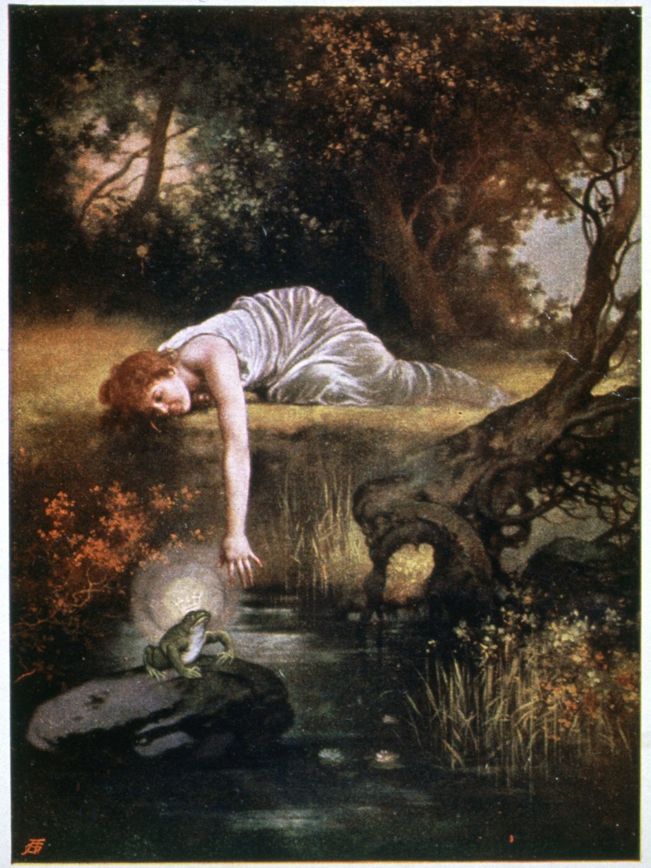Kuningas Sammakko, n. 1900 (postikortti) tekijältä Daniel (after) Hock