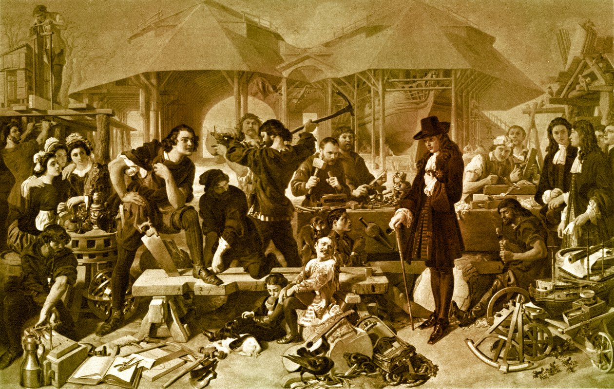 Pietari Suuri Deptfordin telakalla tekijältä Daniel 1806 70 Maclise