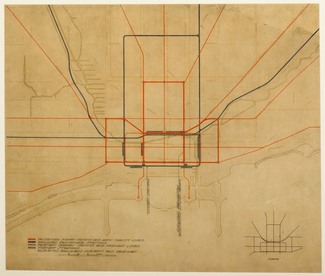 Kilpi 75 Chicagon suunnitelmasta, 1909: Chicago. Kaupunkikaavio, jossa näkyy koko järjestelmä... tekijältä Daniel Burnham