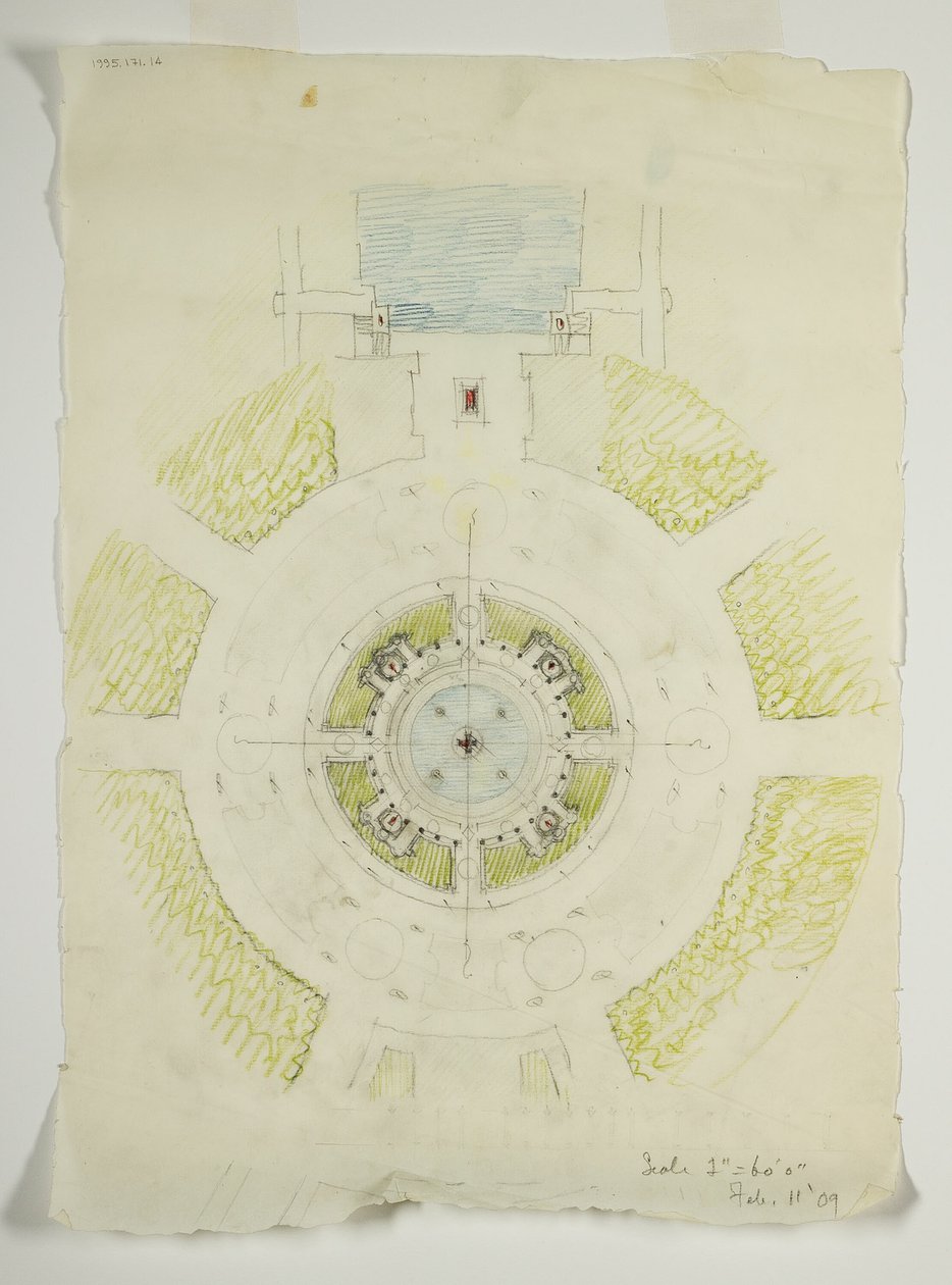 Potomac Round Point, Washington D.C., Circular Pool Plan Sketch, 1909. tekijältä Daniel Burnham