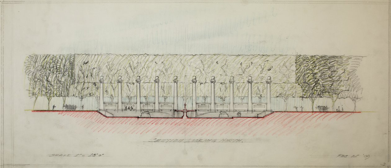Potomac Round Point, Washington D.C., leikkauspiirros, 1909. tekijältä Daniel Burnham