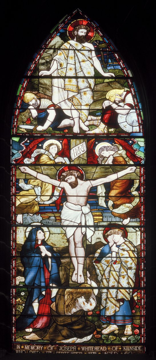 Ristiinnaulitseminen, Paisley Abbey, Cottier & Co, 1874 tekijältä Daniel Cottier
