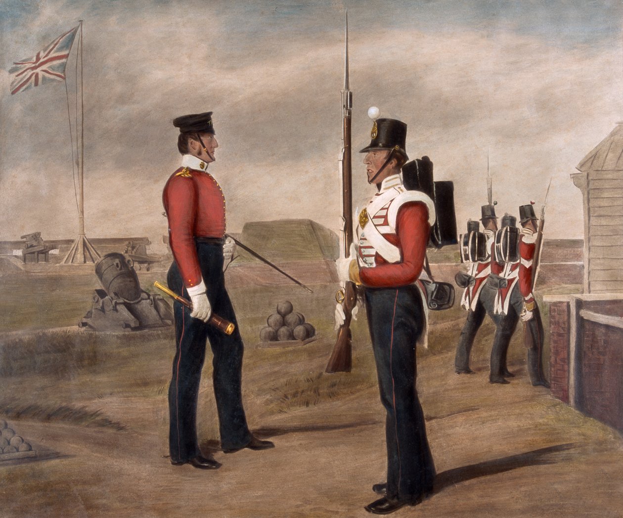 Majuri Thomas Egerton ja vartiomies, 77. (The East Middlesex) rykmentti, Portsmouth tekijältä Daniel Cunliffe