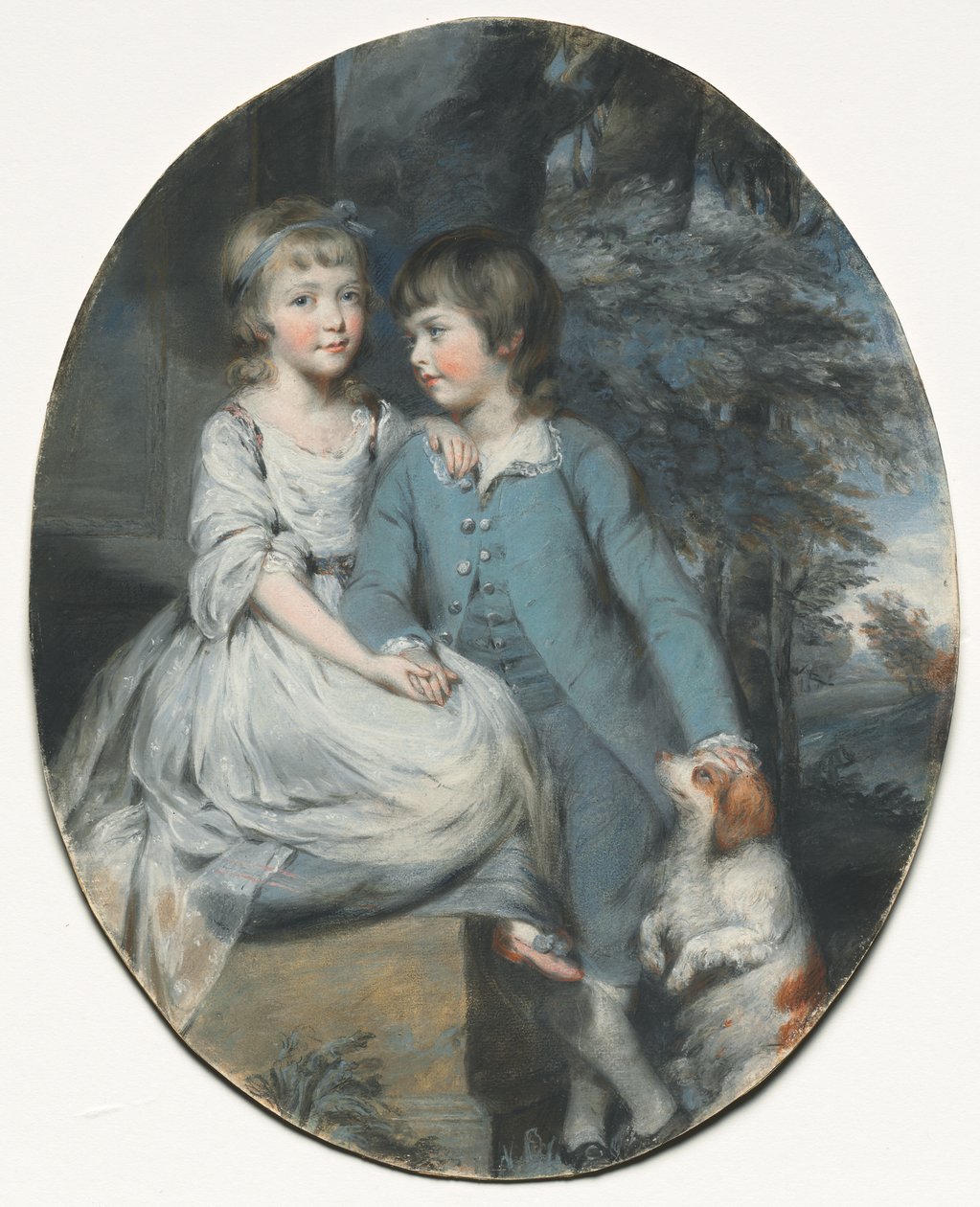Cropley Ashley-Cooper (myöhemmin 6. Earl of Shaftesbury) sisarensa Mary Anne Ashley-Cooperin, myöhemmin Crichelin lady Sturtin kanssa tekijältä Daniel Gardner