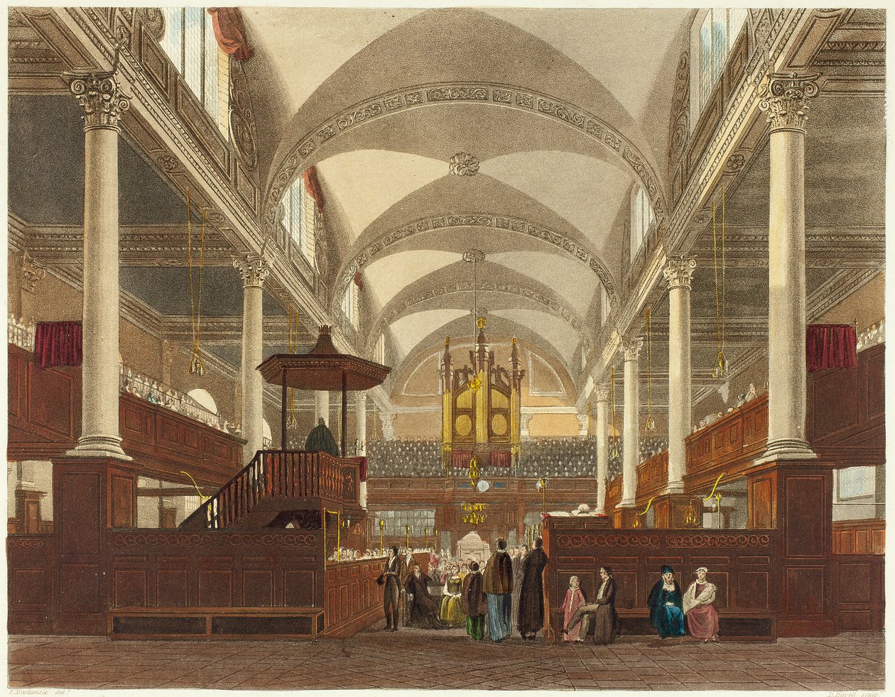 Interior de Christ Church finlandès tekijältä Daniel Havell