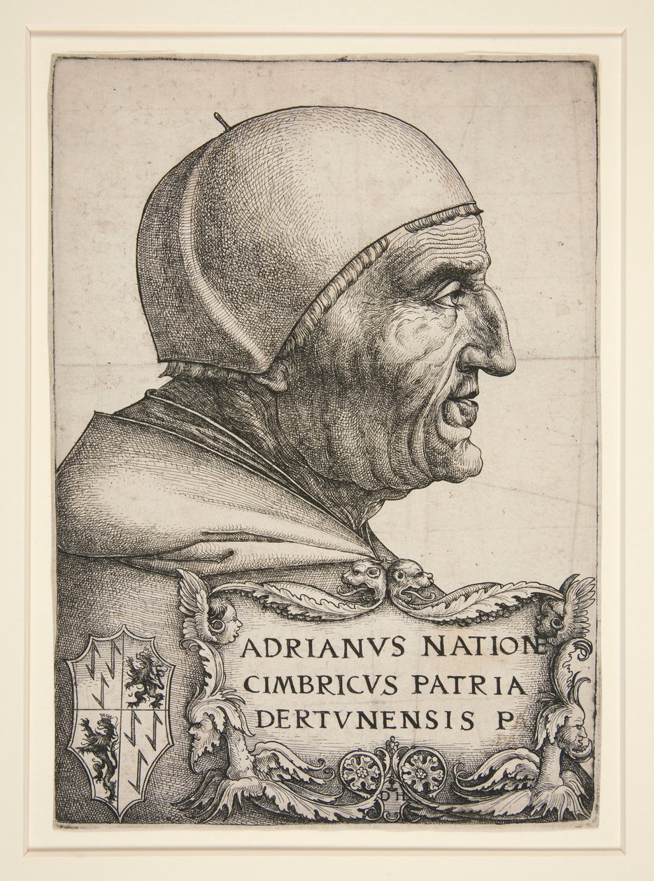Adrien VI:n muotokuva (Hadrianus VI, paavi 1522-1523) tekijältä Daniel Hopfer