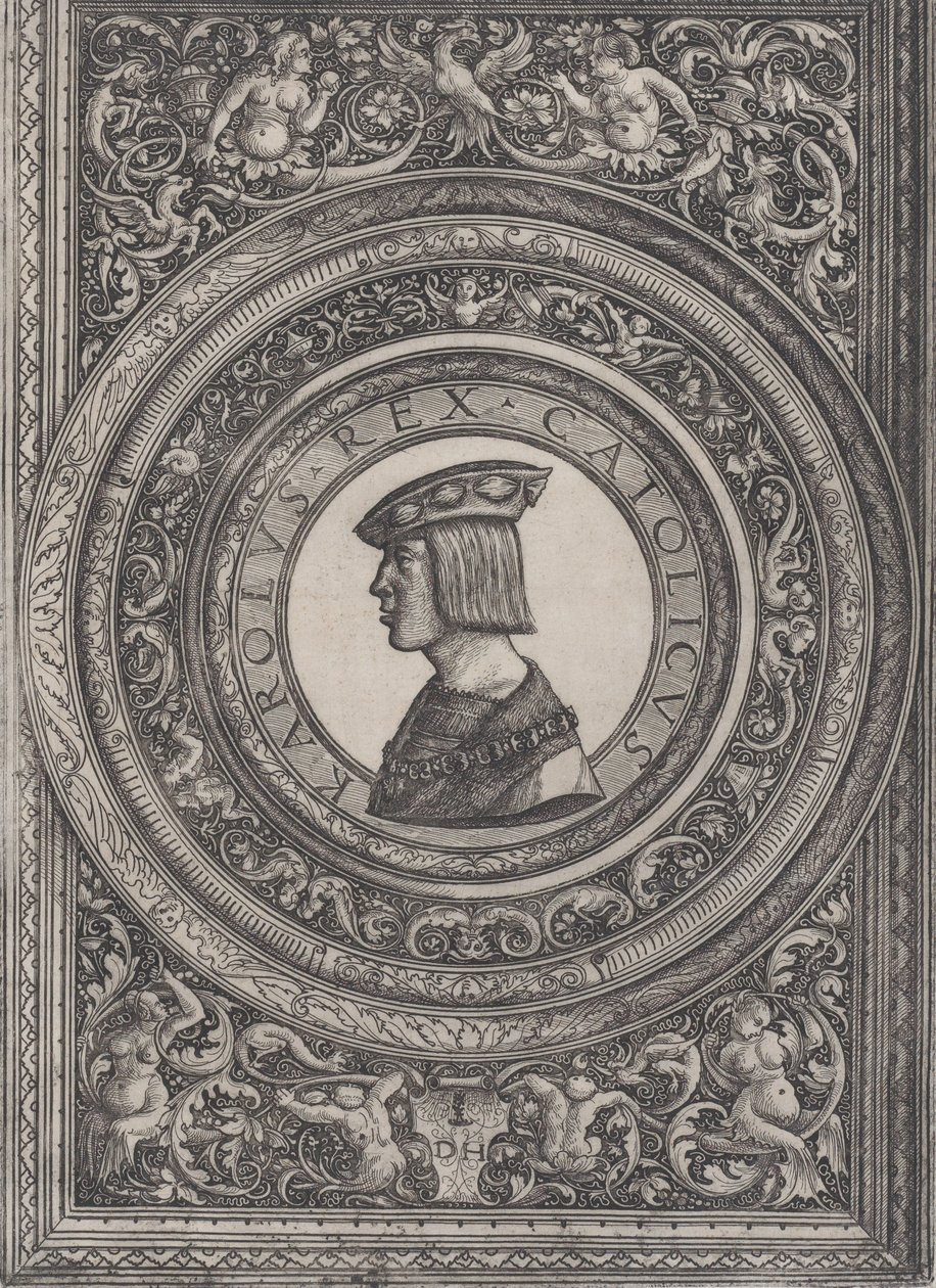 Keisari Kaarle V:n muotokuva, n. 1519. tekijältä Daniel Hopfer