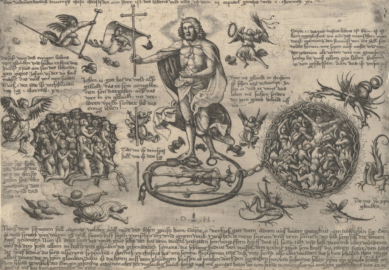 Voittoisa Kristus, n. 1530-36. tekijältä Daniel Hopfer