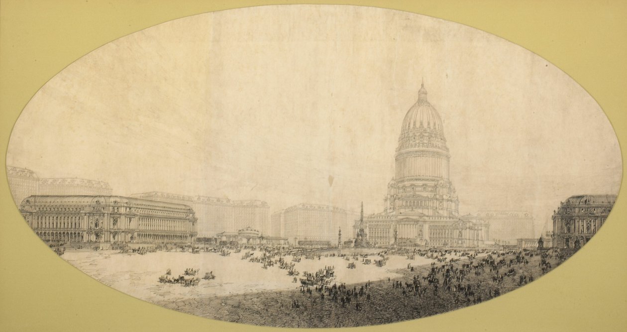Ehdotettu Civic Center Square, Chicagon suunnitelma tekijältä Daniel Hudson Burnham