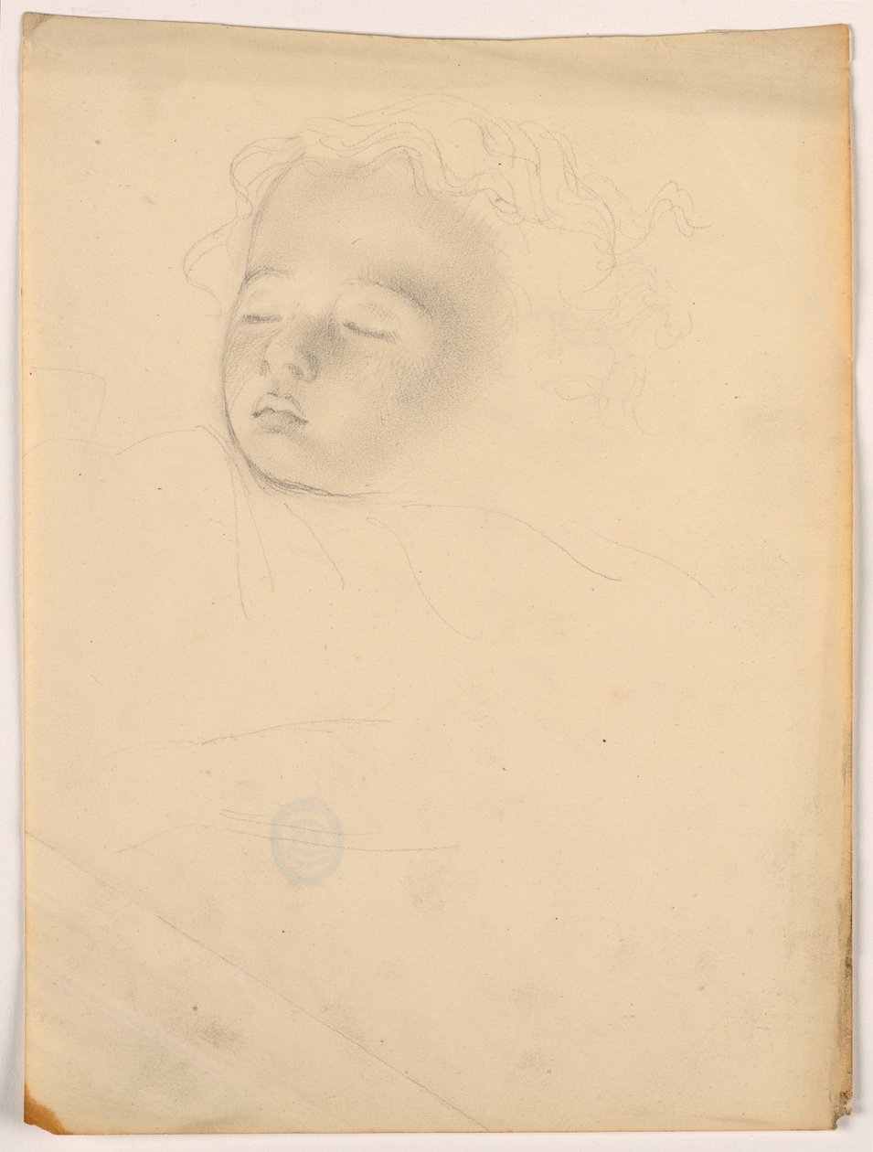Piirros, nukkuva lapsi, 1840-45 tekijältä Daniel Huntington