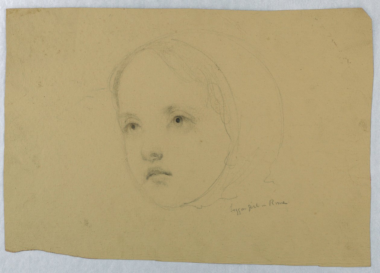 Piirros, Lapsen pää, 1843 tekijältä Daniel Huntington