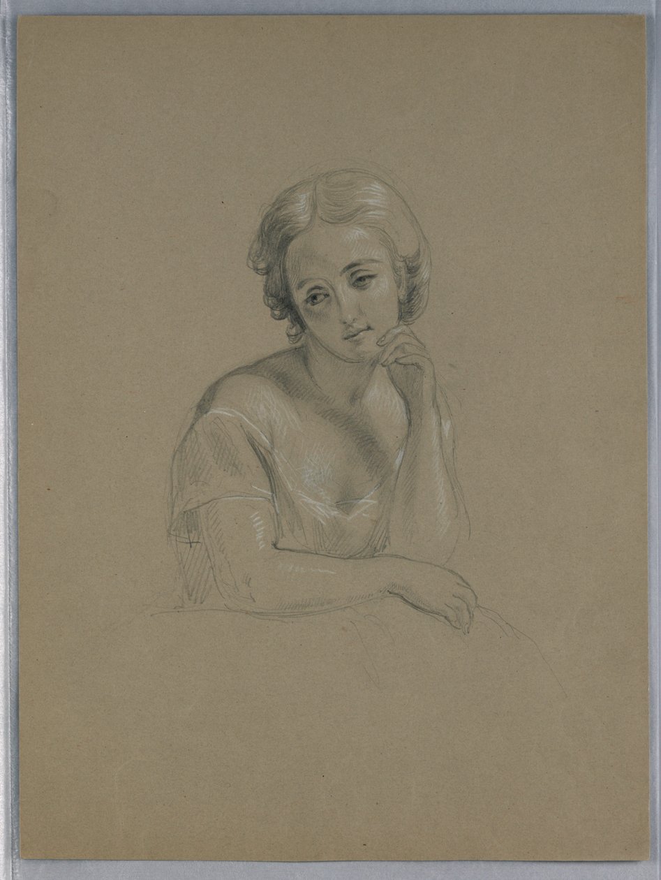 Piirros, mahdollinen luonnos "Marth", 1860. tekijältä Daniel Huntington