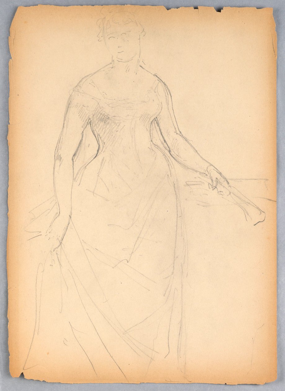 Piirustus, luonnos Bella Worshamin muotokuvaan, 1878 tekijältä Daniel Huntington