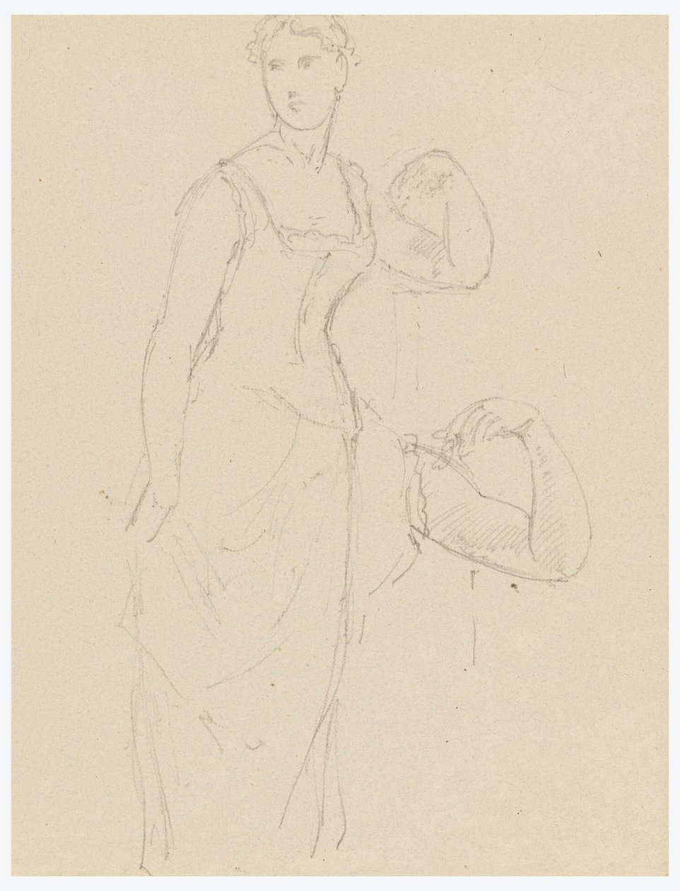 Piirustus, luonnos Bella Worshamin muotokuvaan, 1878 tekijältä Daniel Huntington