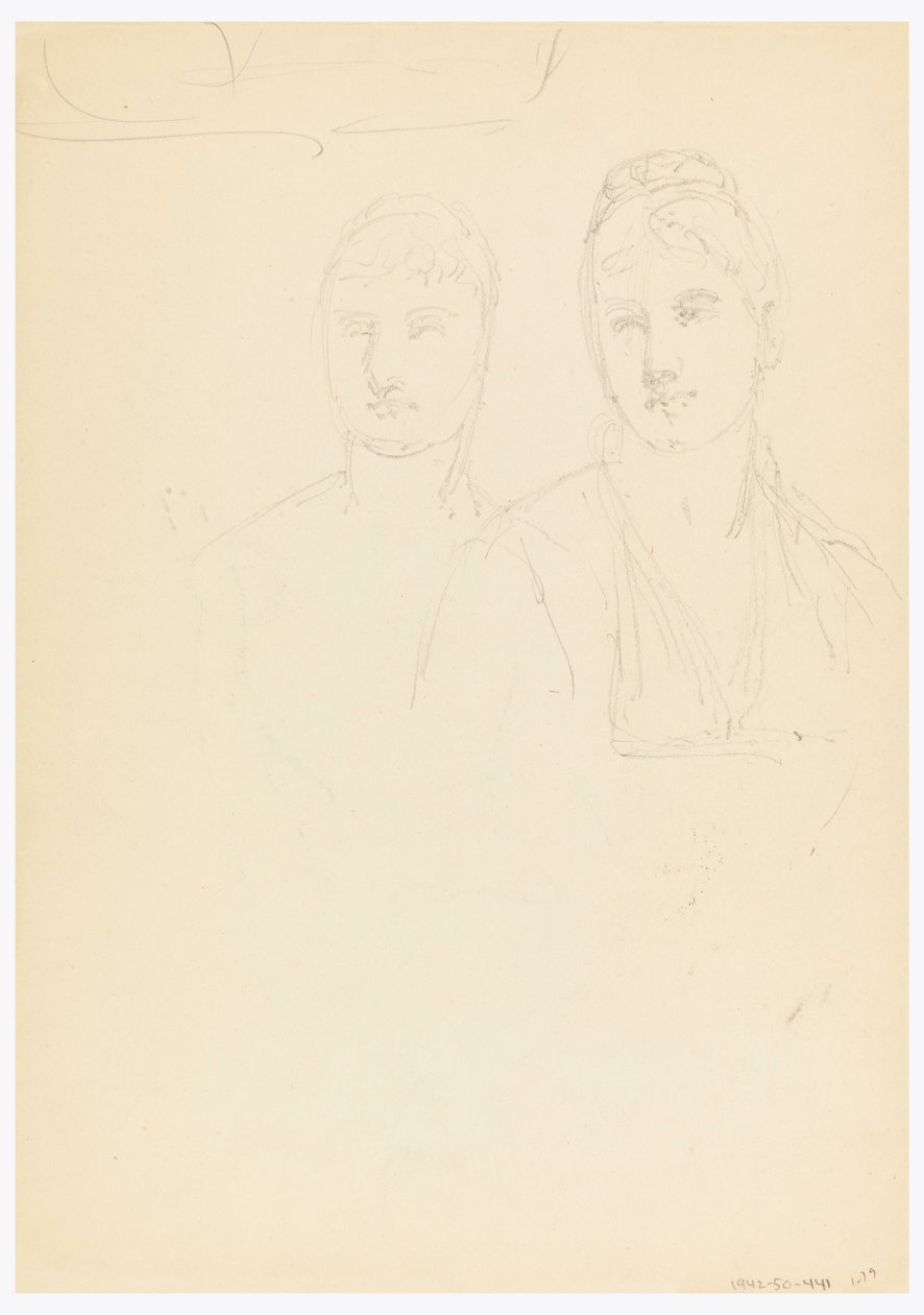 Piirustus, luonnos Bella Worshamin muotokuvaan, 1878 tekijältä Daniel Huntington