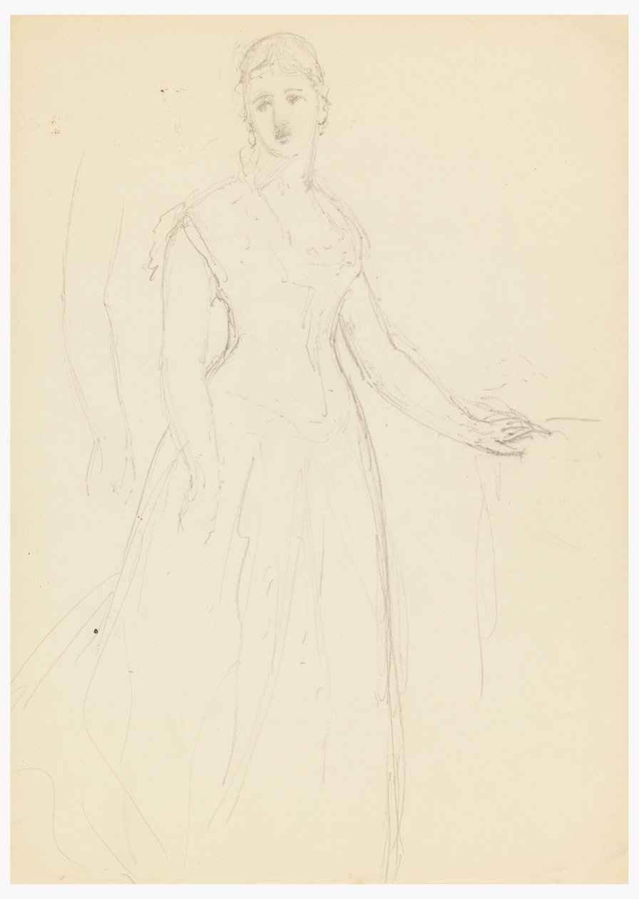 Piirustus, luonnos Bella Worshamin muotokuvaan, 1878 tekijältä Daniel Huntington