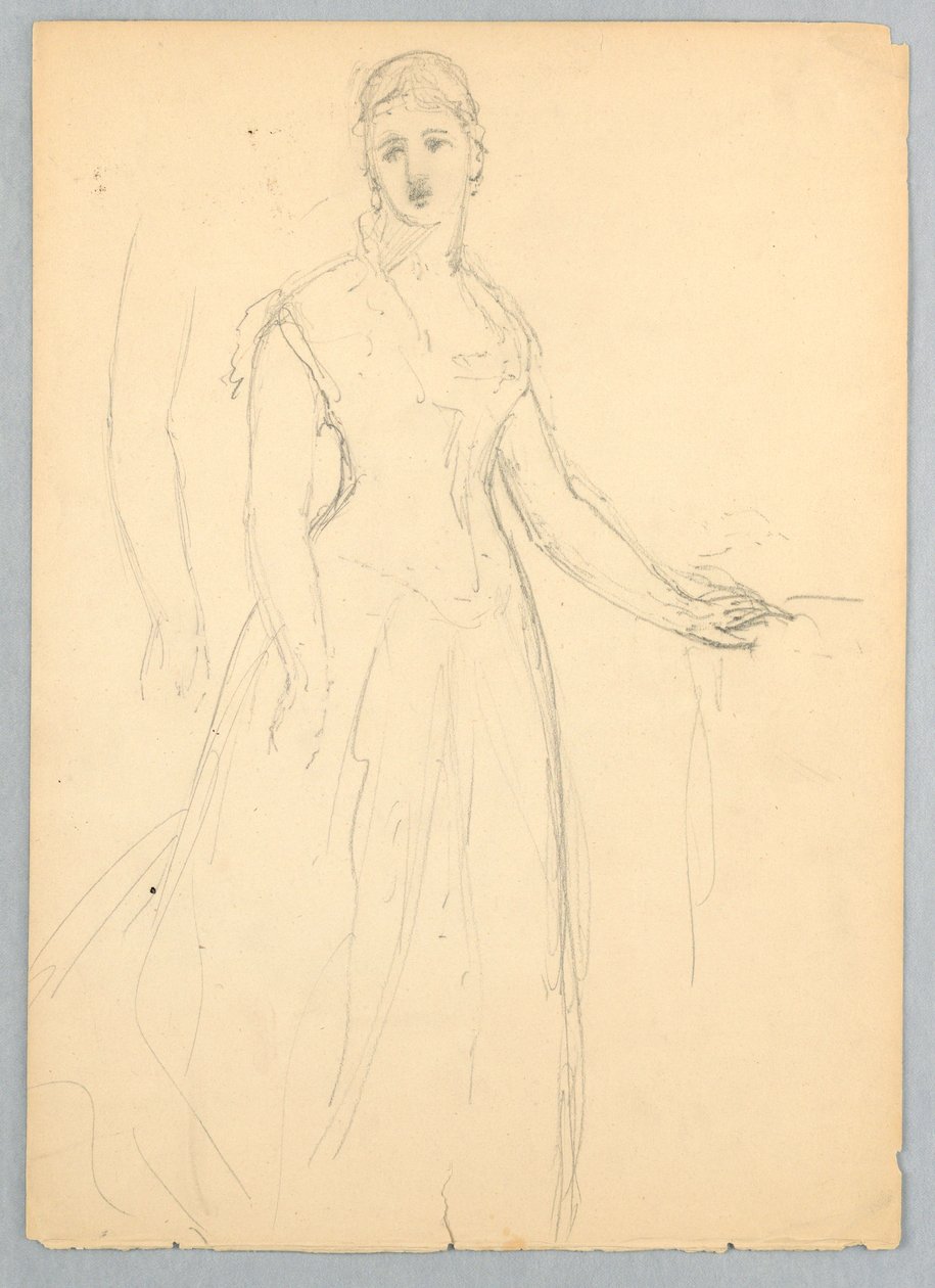 Piirustus, luonnos Bella Worshamin muotokuvaan, 1878 tekijältä Daniel Huntington