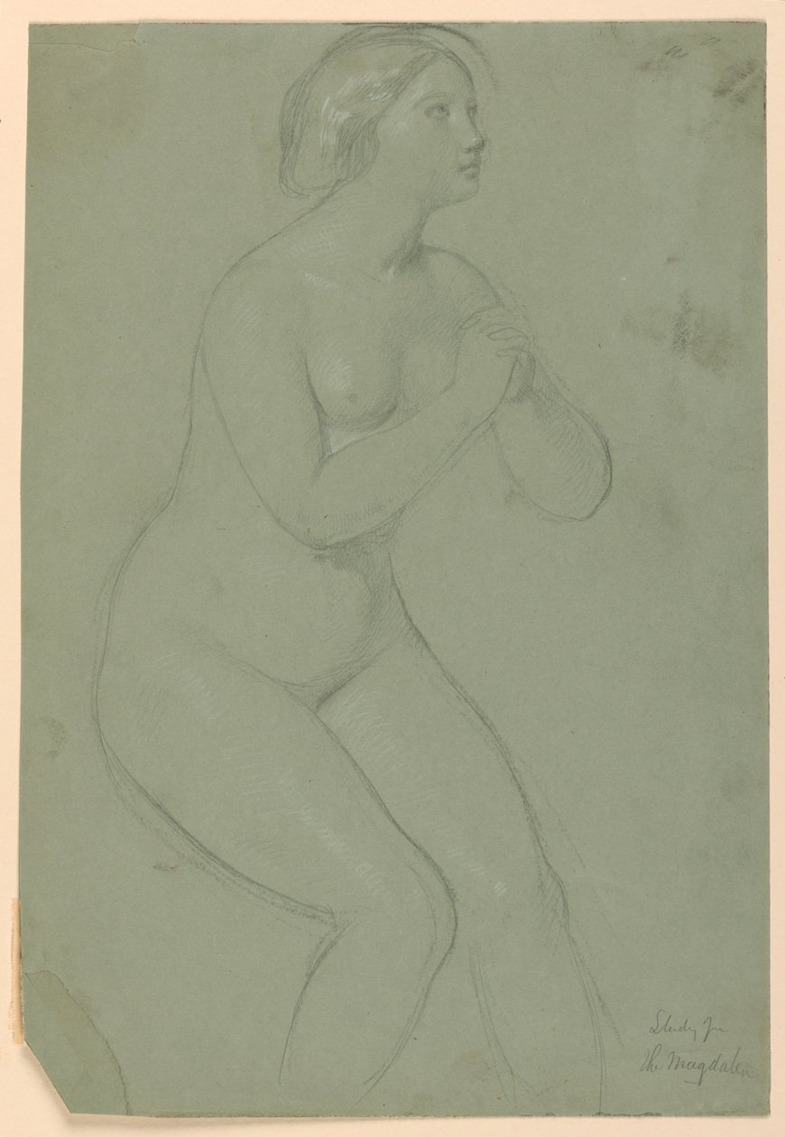 Piirros, luonnos "A Magdalen", F, 1852. tekijältä Daniel Huntington