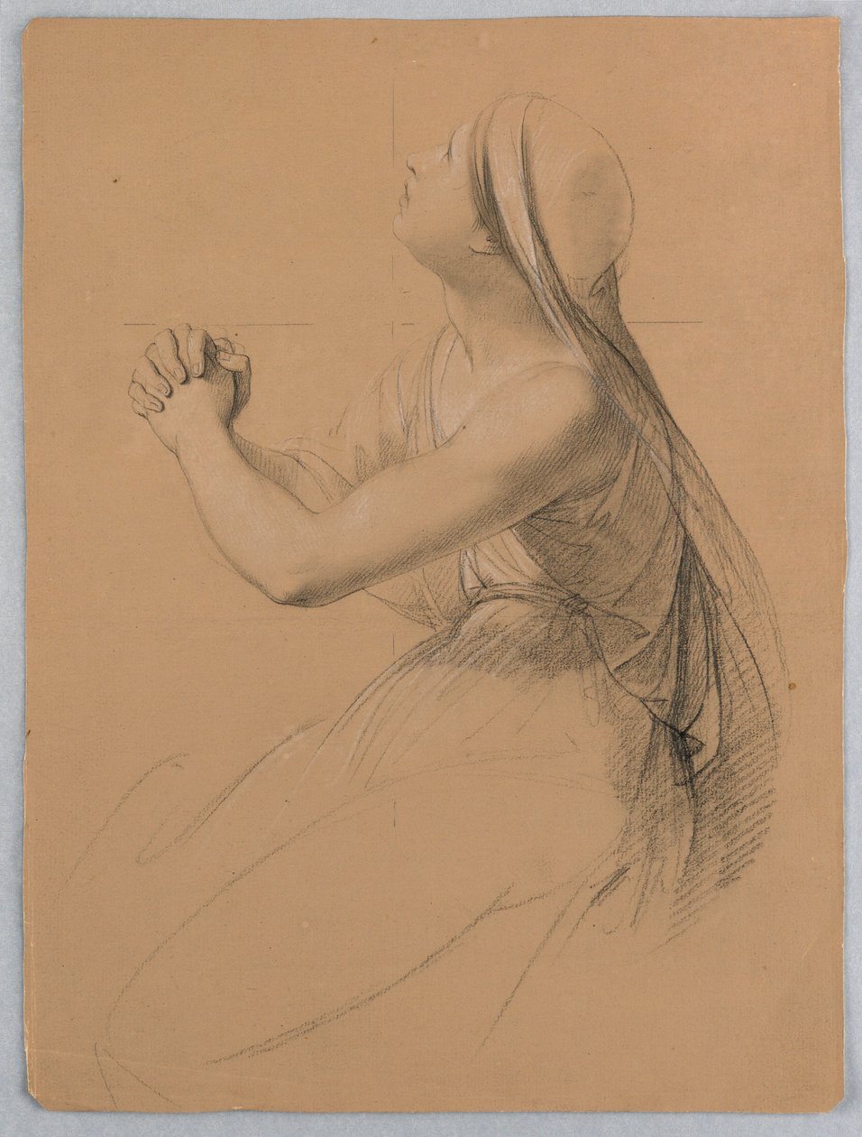 Piirustus, tutkimus "Communion of t", 1844 tekijältä Daniel Huntington