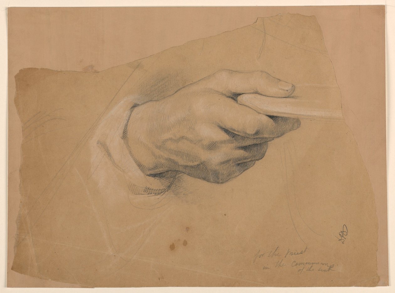 Piirustus, tutkimus "Communion of t", 1844 tekijältä Daniel Huntington