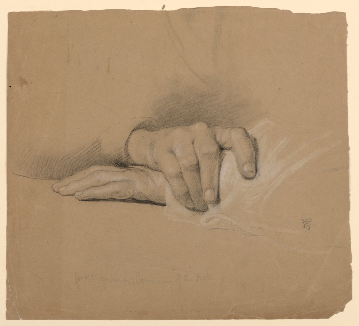 Piirustus, tutkimus "Communion of t", 1844 tekijältä Daniel Huntington