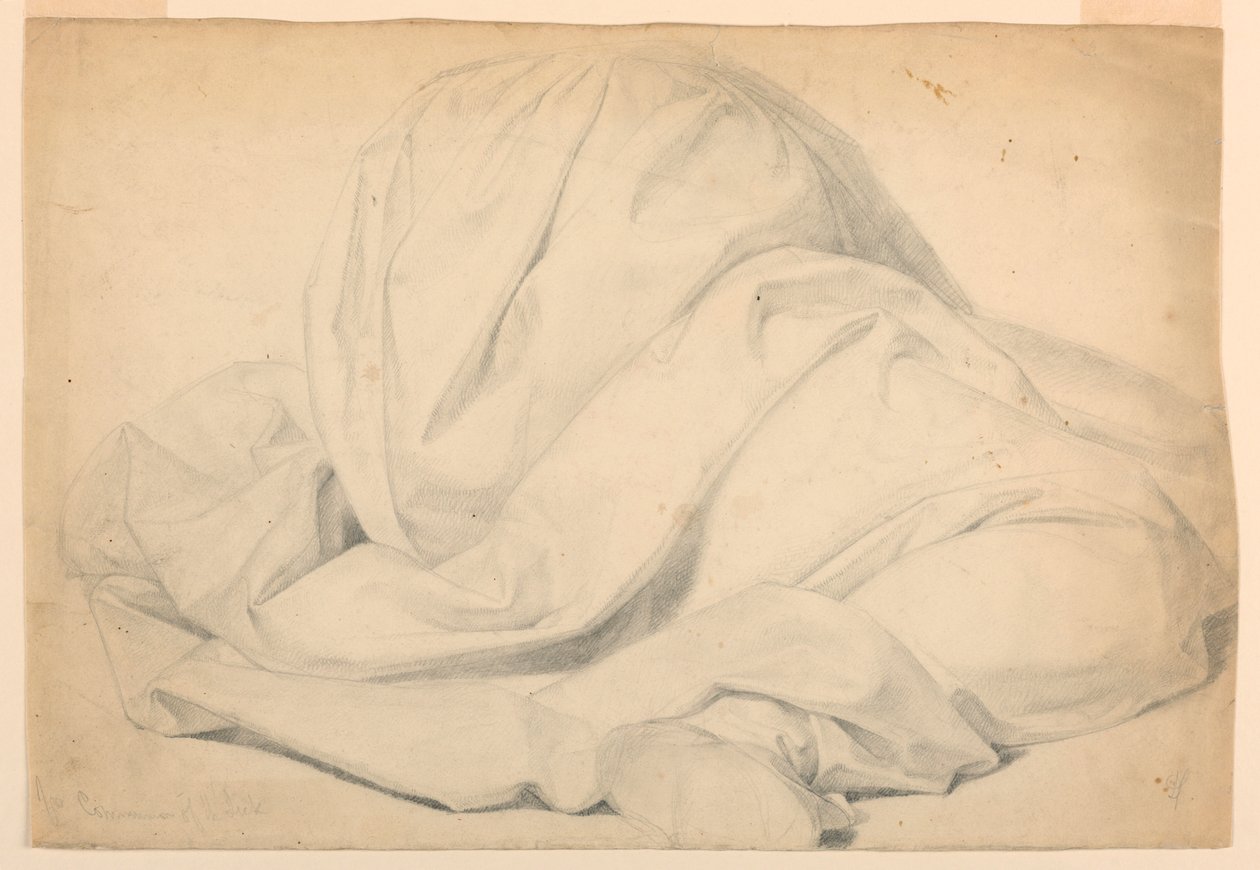 Piirros, tutkimus "Sairaiden ehtoollinen", 1844-45. tekijältä Daniel Huntington